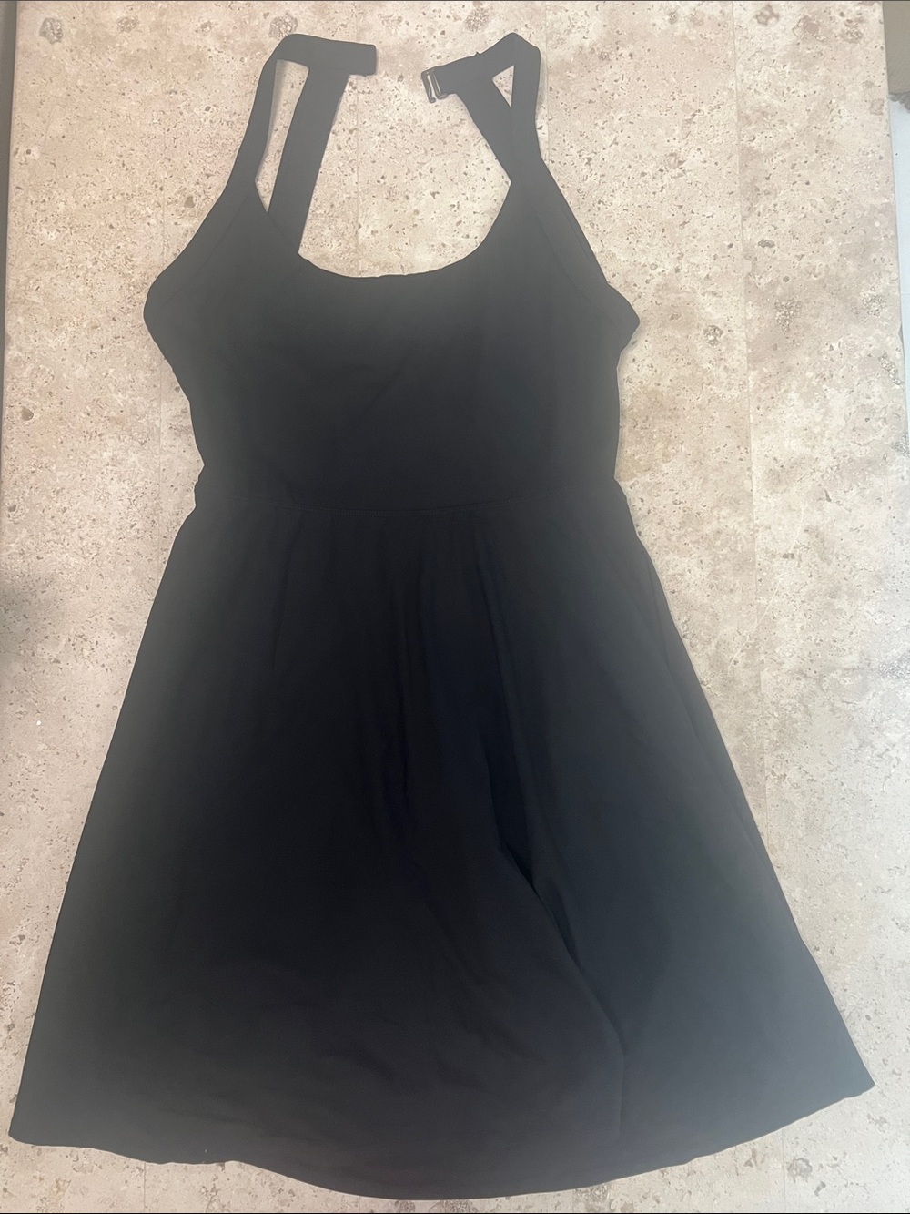HALARA Black Sleeveless Mini Dress with Scoop Neck